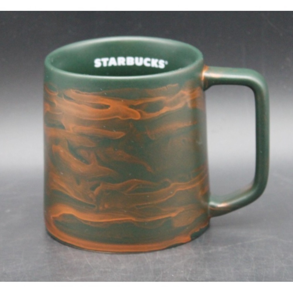 Starbucks 2022 Green Bronze Marbled Ceramic Coffee Mug 12oz BVC22 Thailand